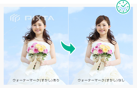 ウォーターマーク(すかし)なしのカンプデータが利用できます。